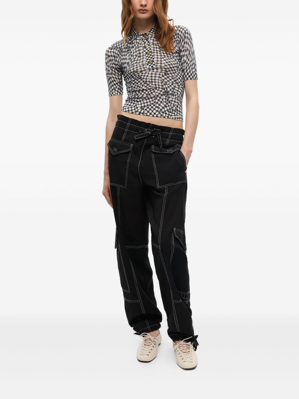 patterned-jacquard top - 2