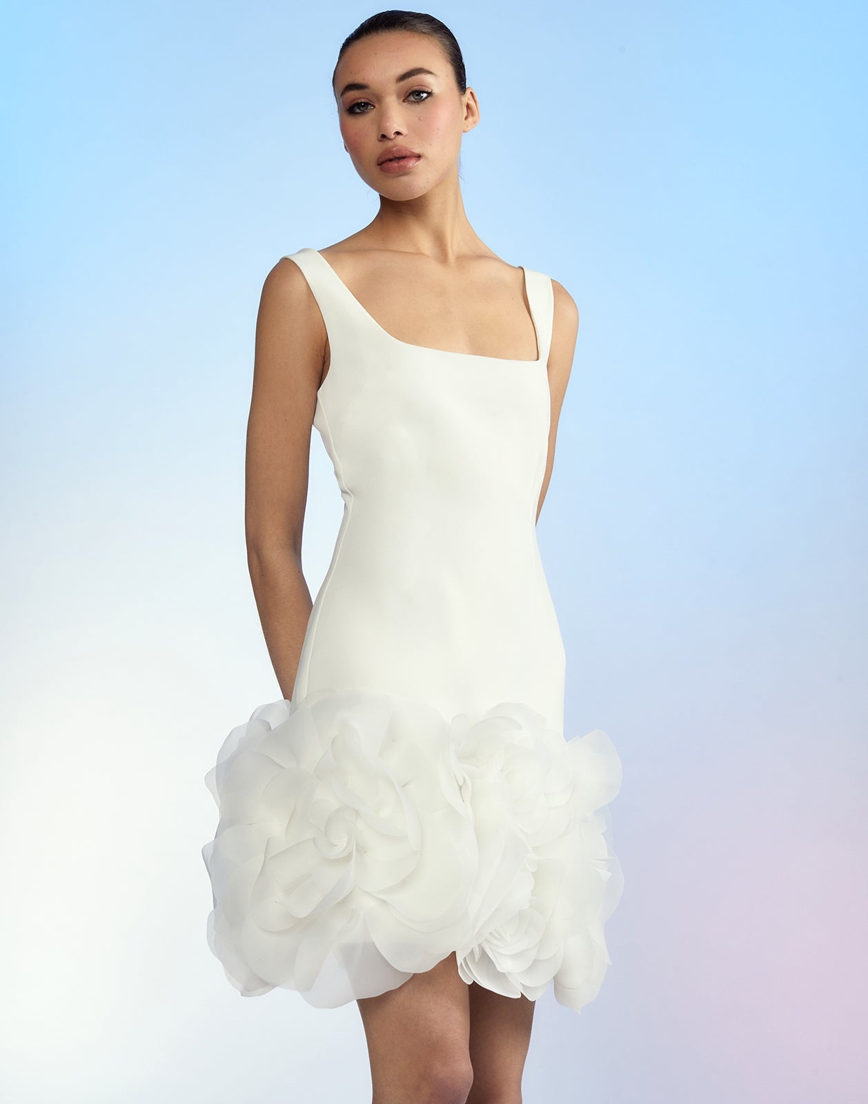 Kourtney Organza Flower Hem Dress - 1