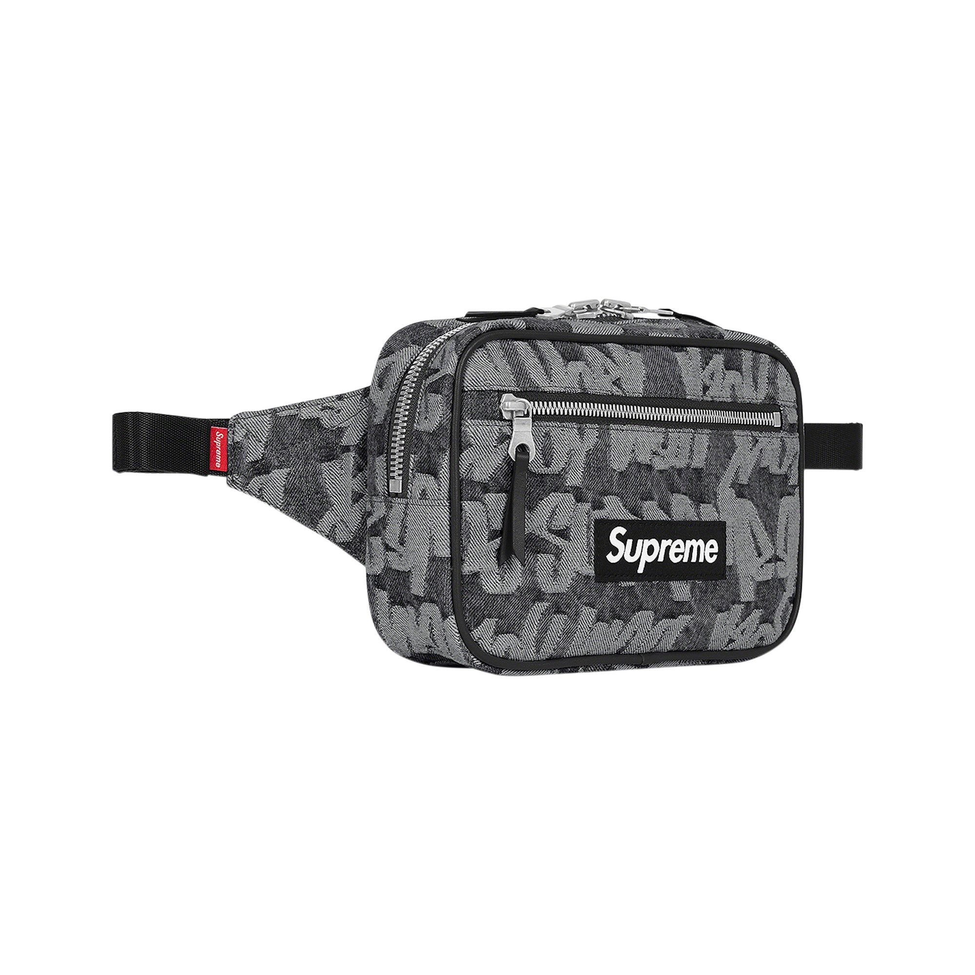 Supreme Fat Tip Jacquard Denim Waist Bag 'Black' - 3