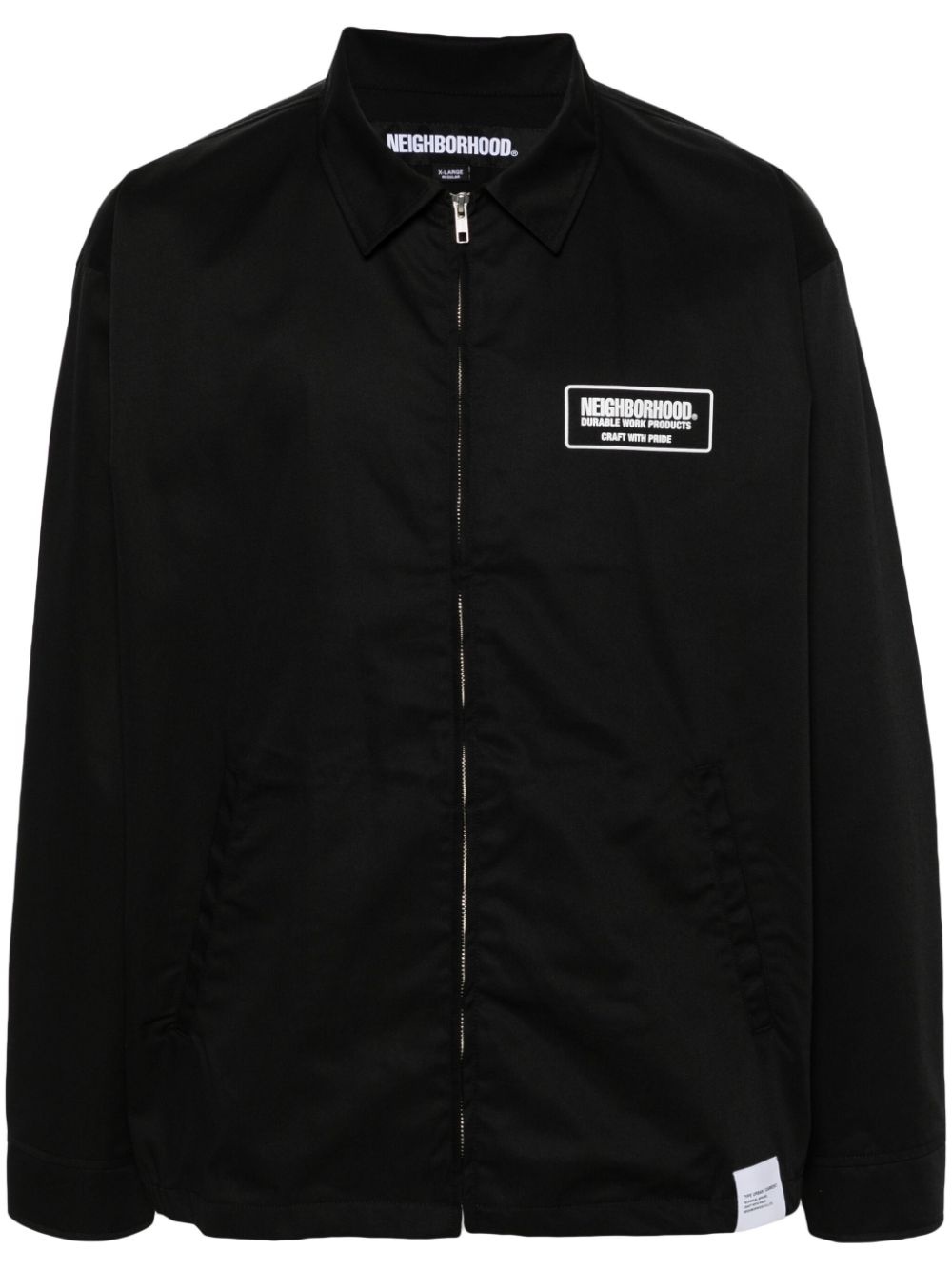 logo-print spread-collar jacket - 1