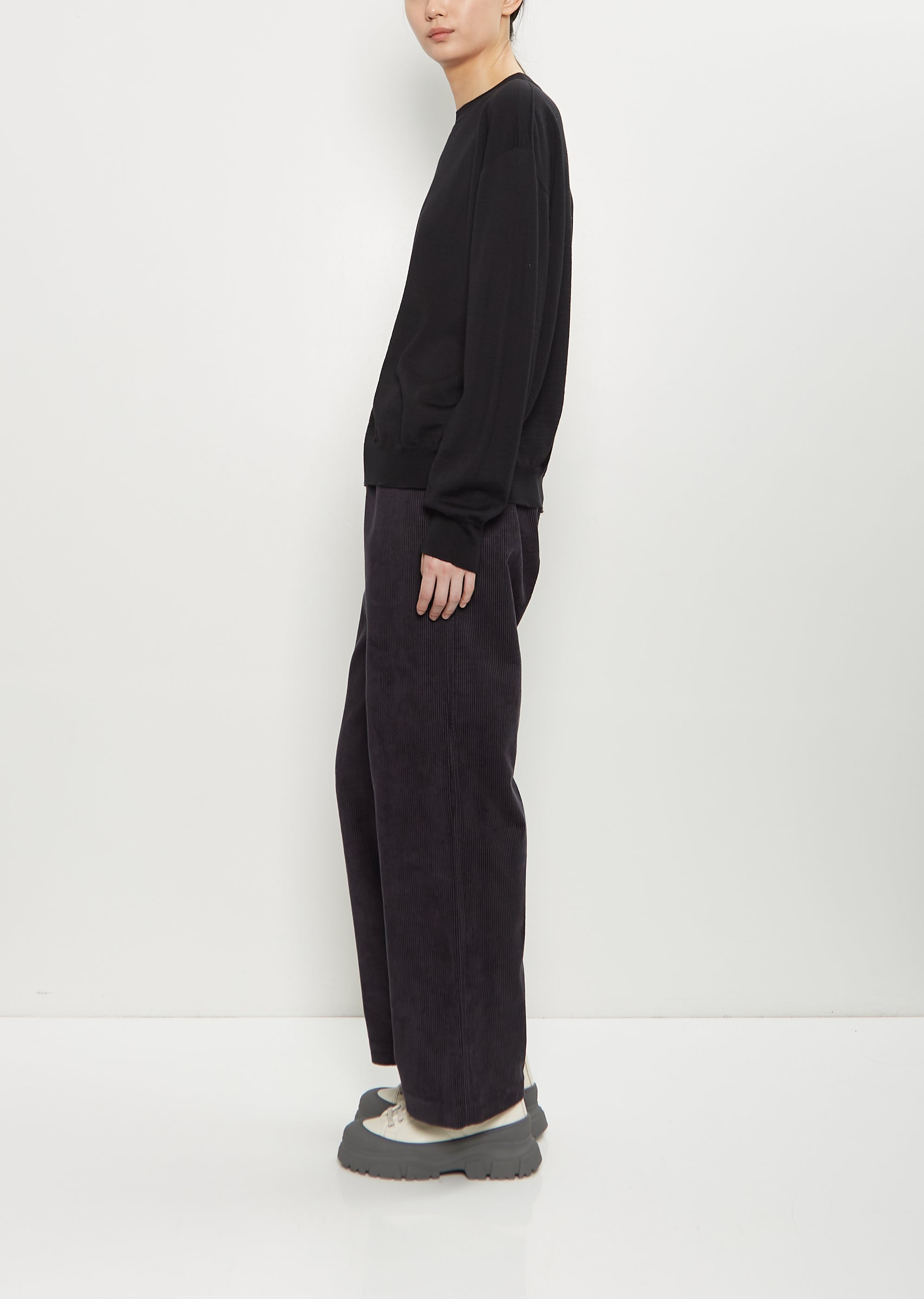 Muscat Wool Crewneck Pullover — Black - 2