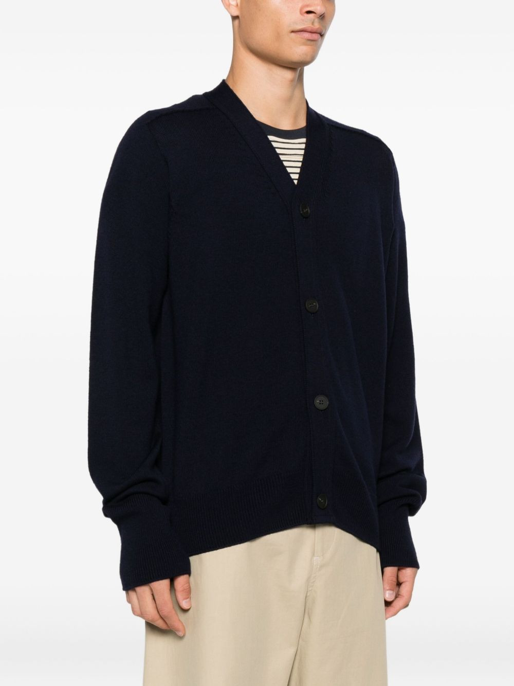 button-front wool cardigan - 3