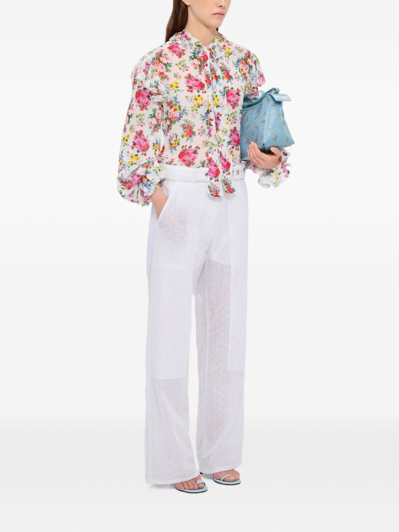 eyelet-embellishment trousers 3