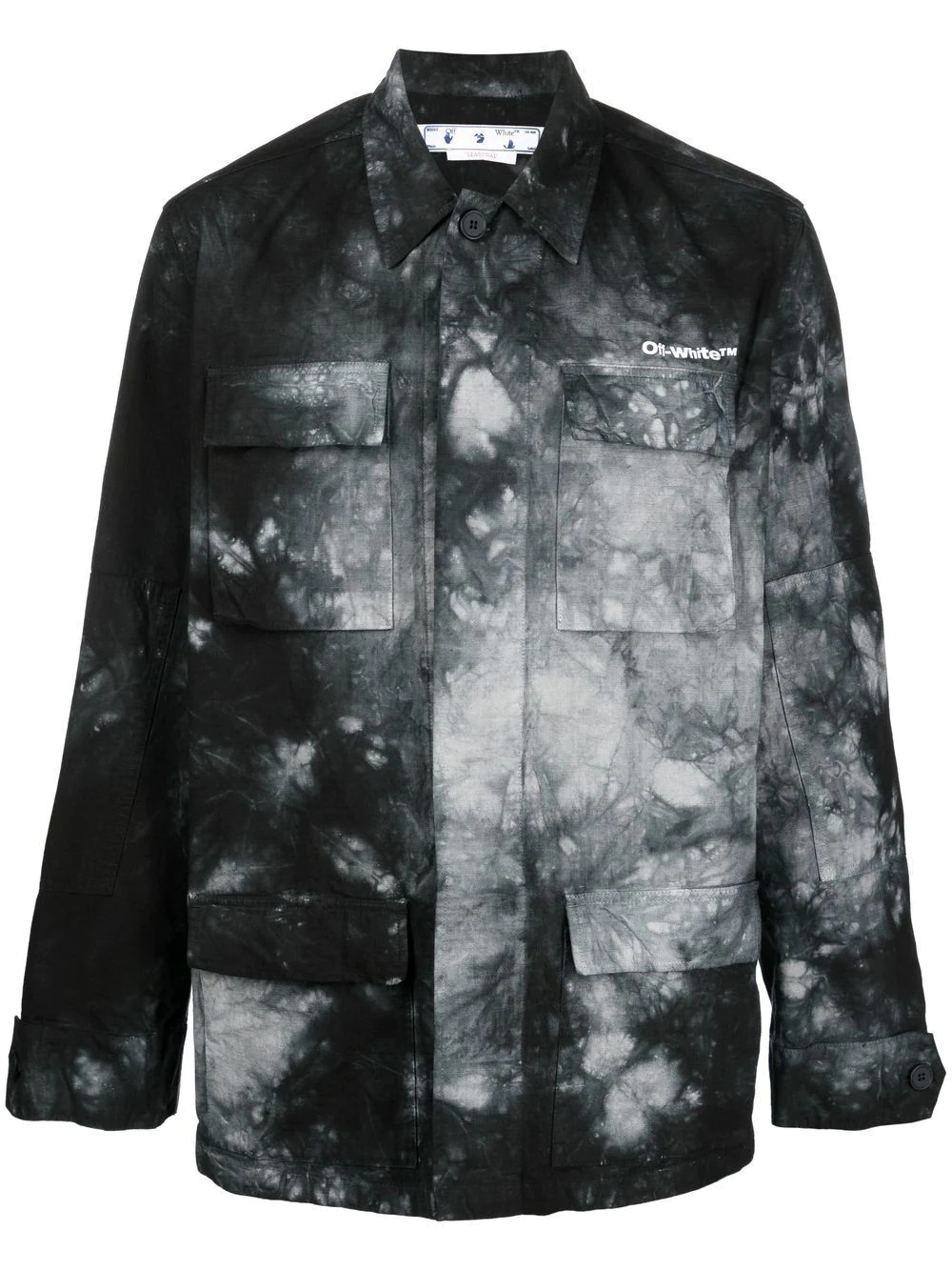 bleach-effect shirt-jacket - 1
