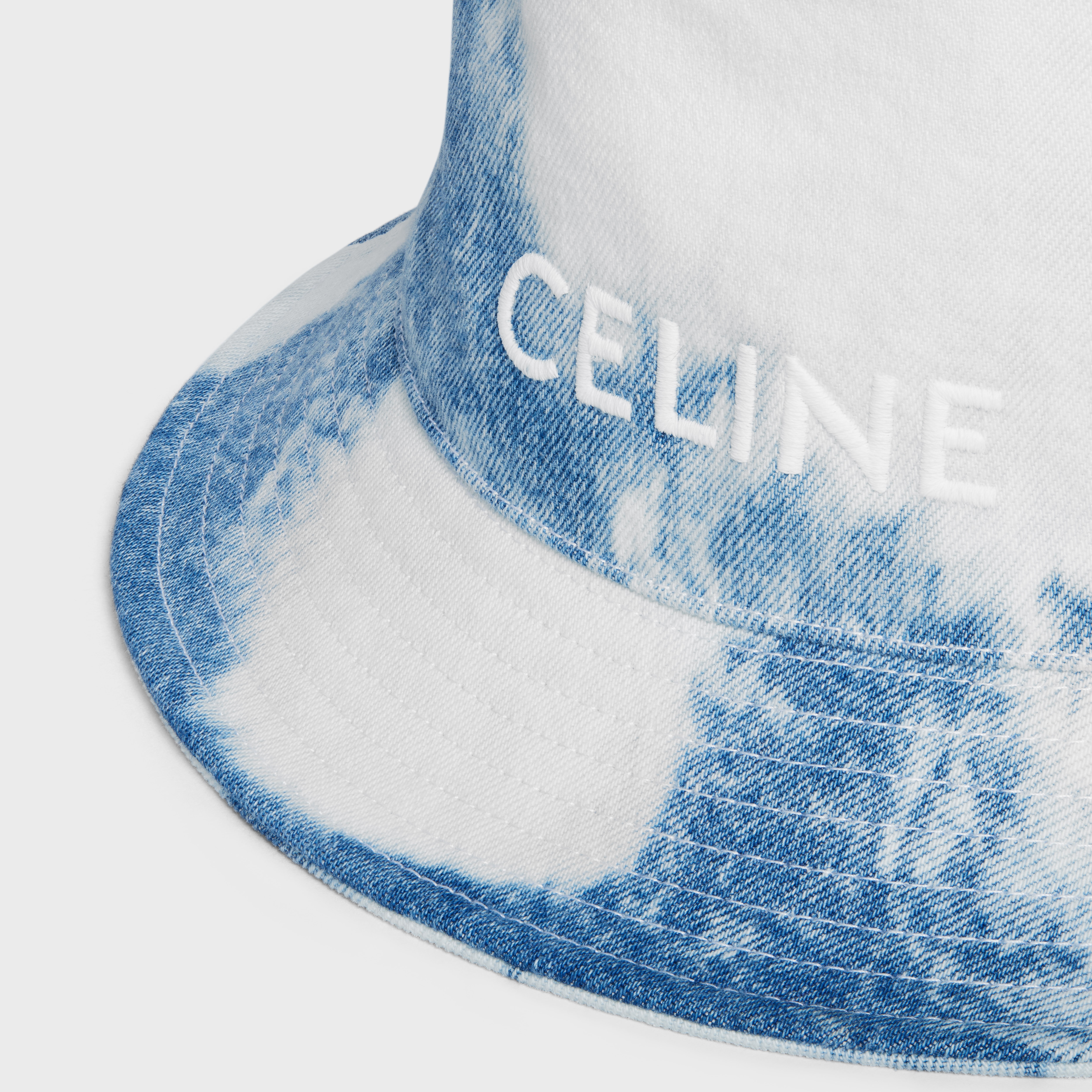 Celine embroidered bucket hat in ink bleach denim - 3
