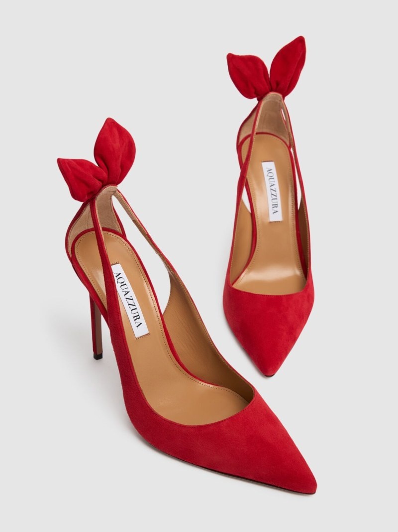 105mm Bow Tie suede pumps - 2