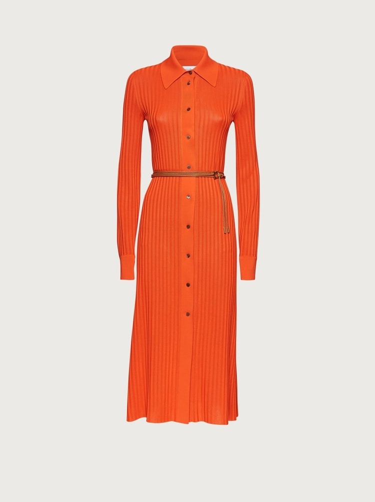 KNITTED SHIRT DRESS - 1