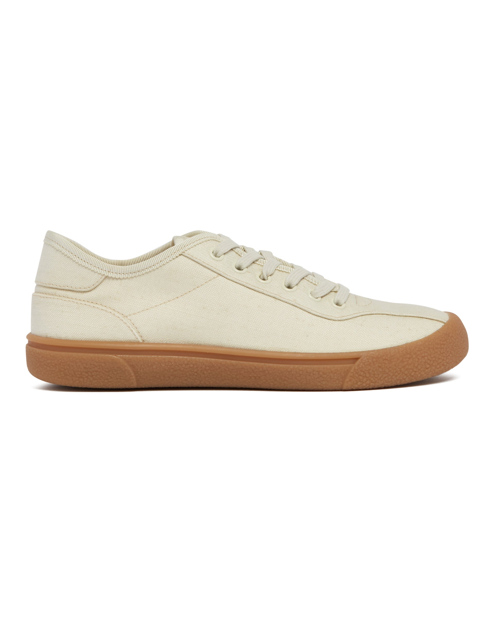 Beige Viscose and Linen Canvas Sneakers - 2