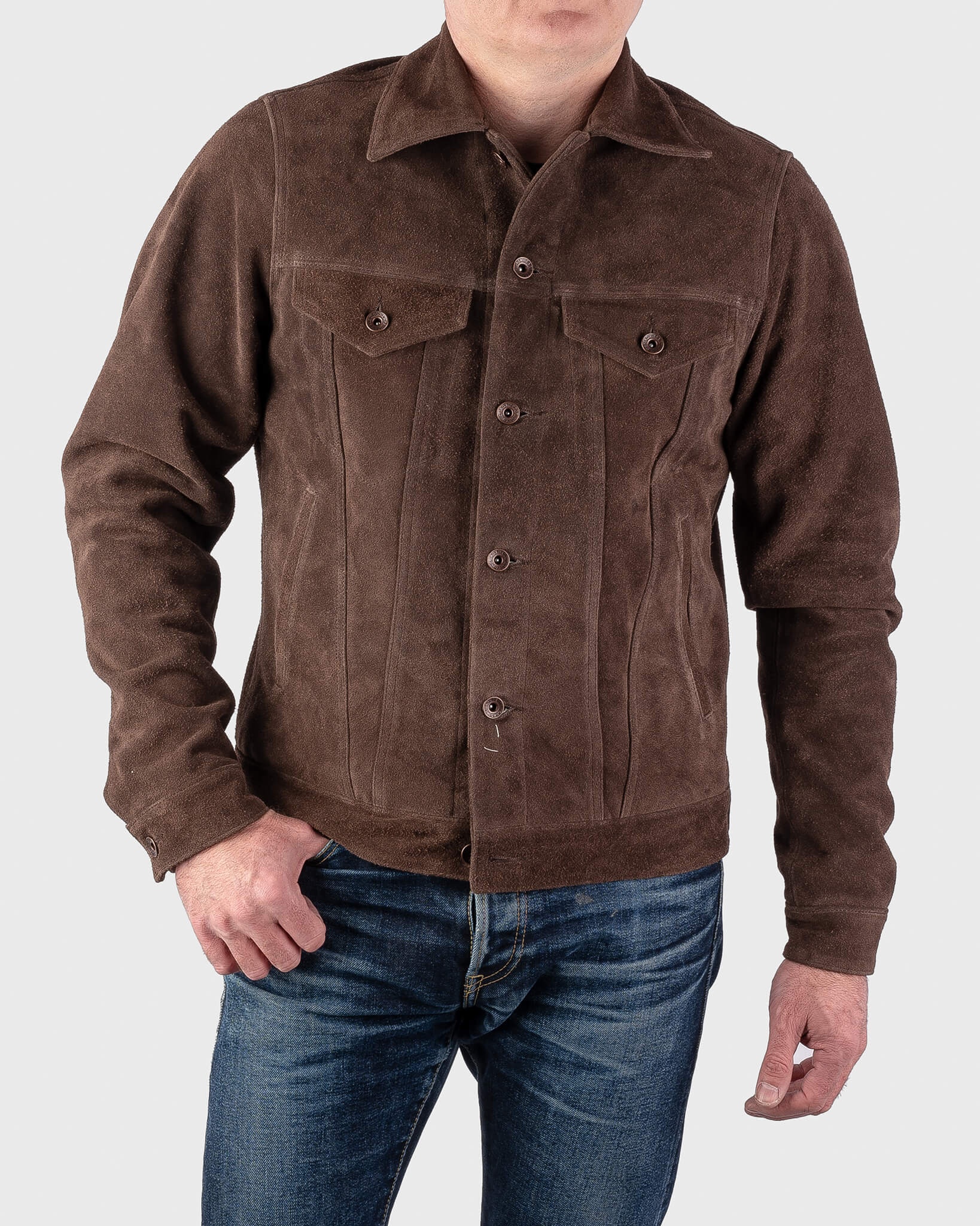 IHJ-49-BRN Split Steer Modified Type III Jacket - Brown - 2