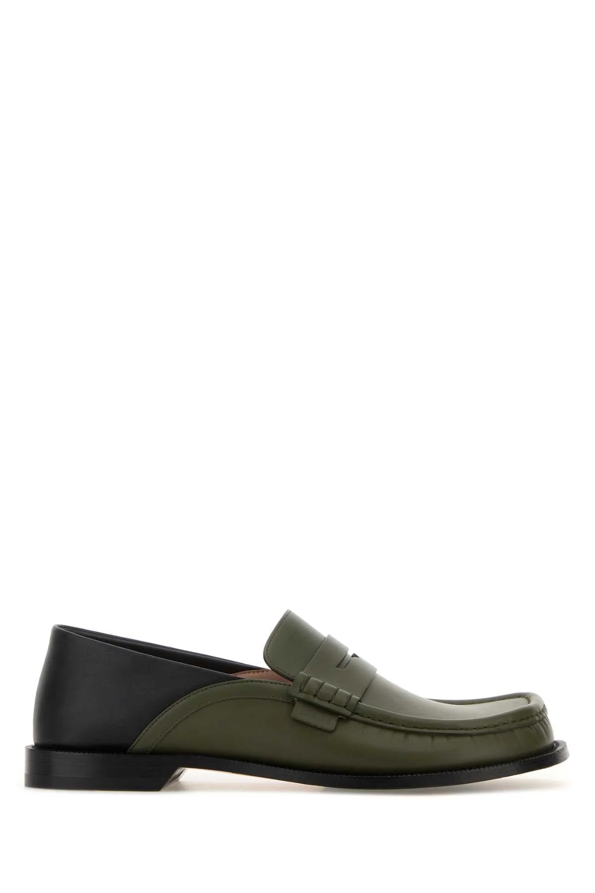 Loewe Men Two-Tone Leather Campo Flap Loafers - 1