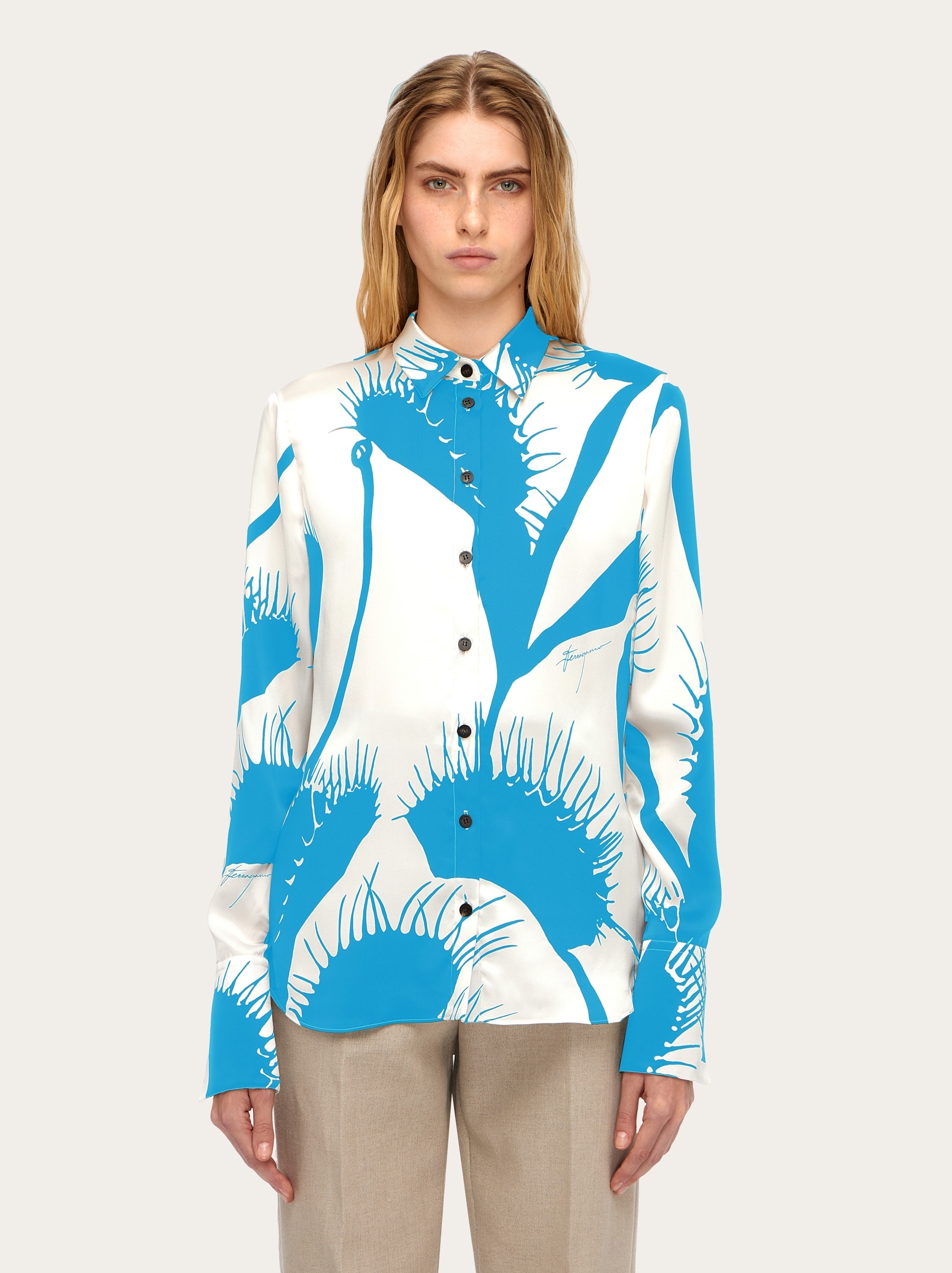 Venus print silk shirt - 2
