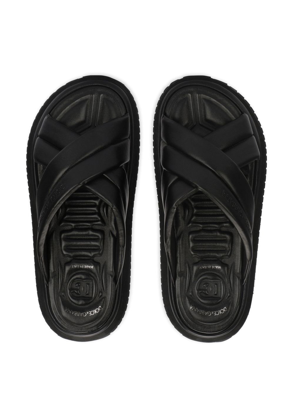 debossed-logo leather sandals - 4