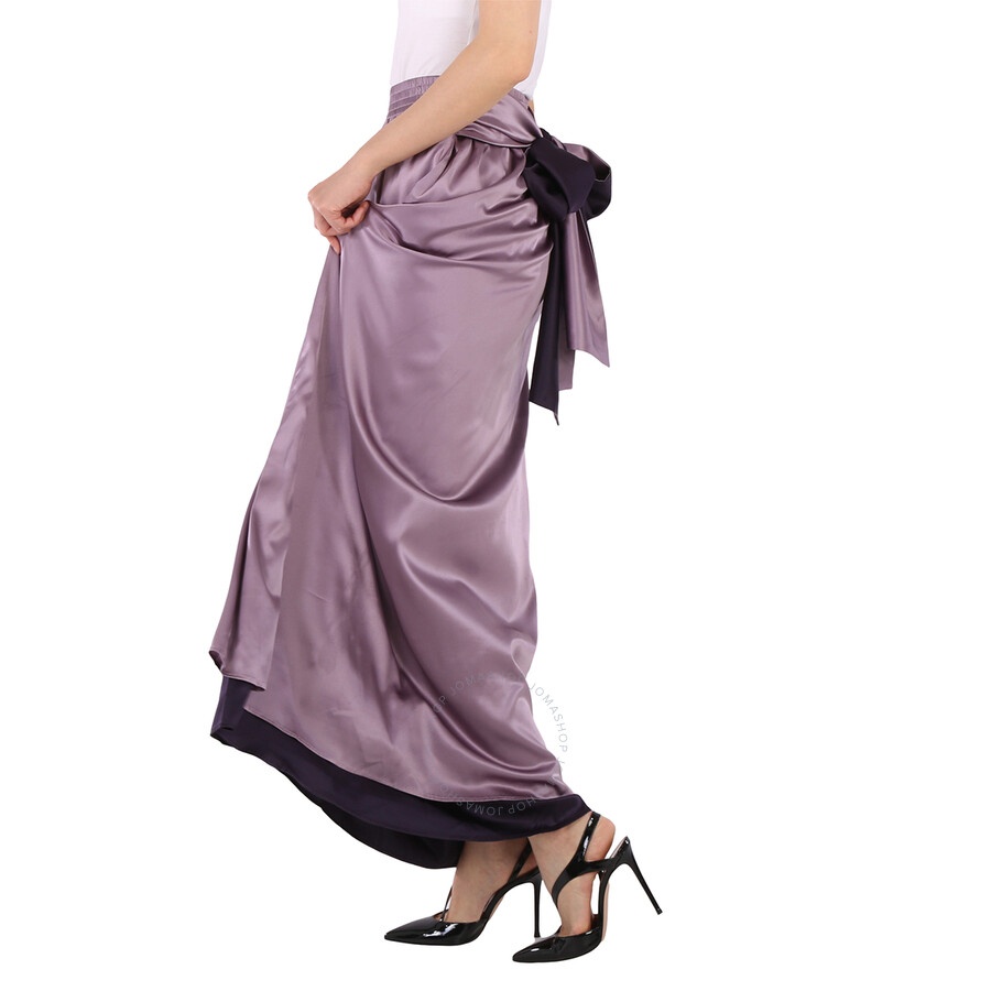Emporio Armani Empire Waist Lavender Silk Maxi Skirt - 5