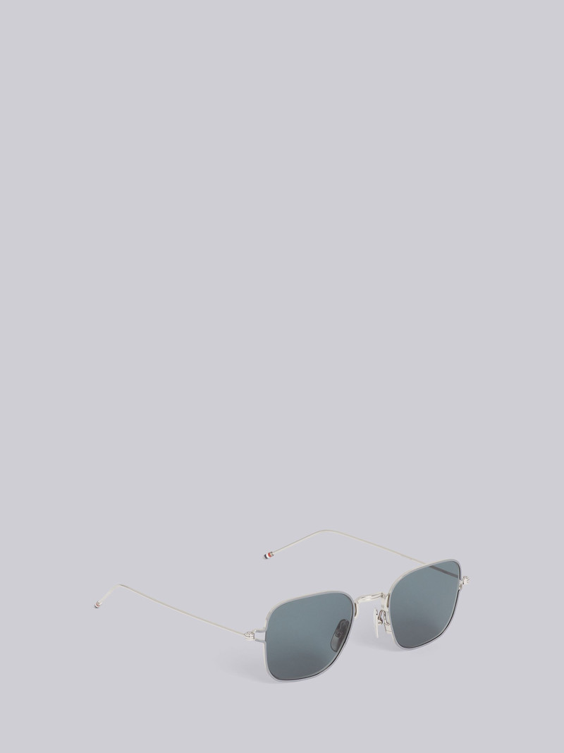 TB116 - Silver Thin Squared Sunglasses 4