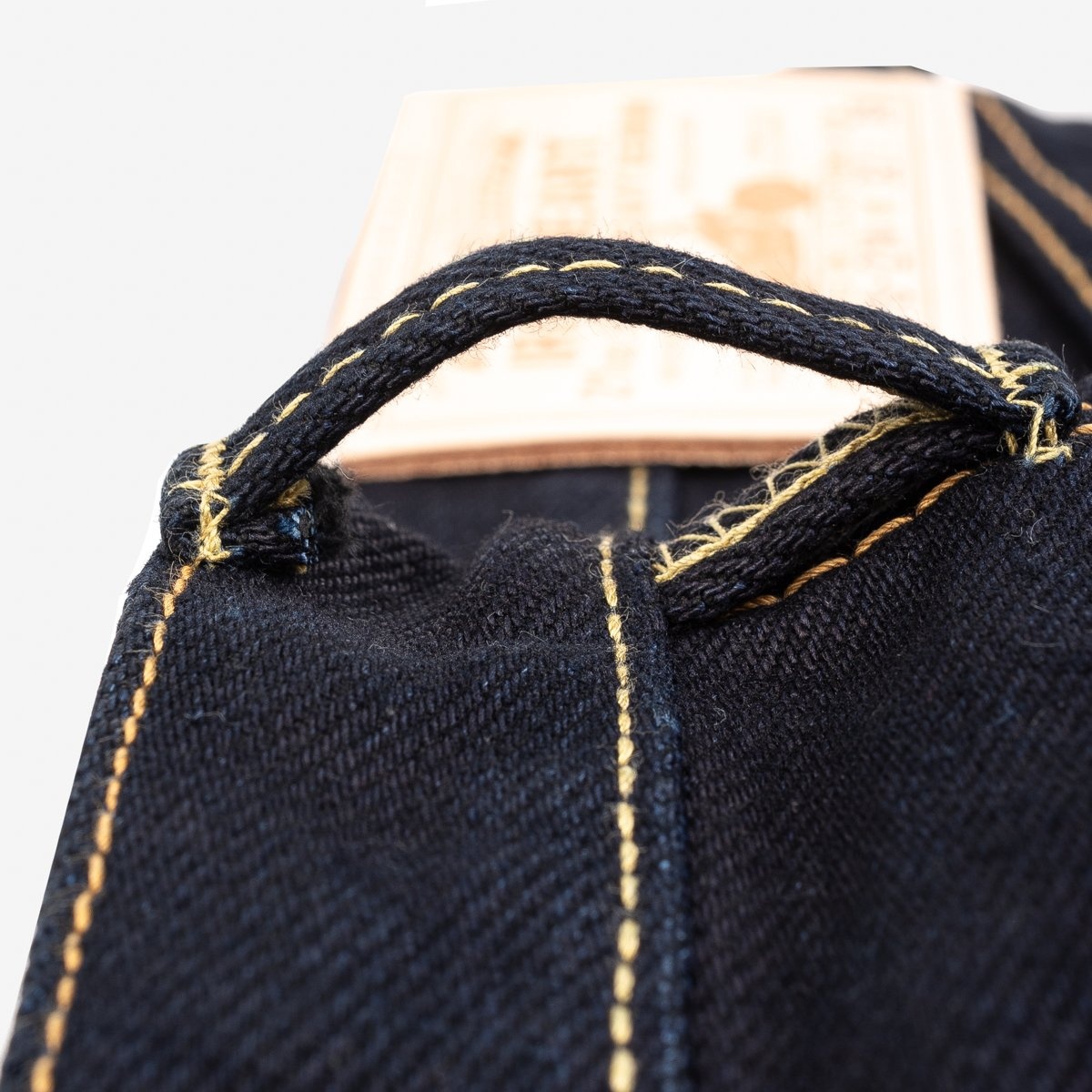 IH-777S-21ib 21oz Selvedge Denim Slim Tapered Cut Jeans - Indigo/Black - 12