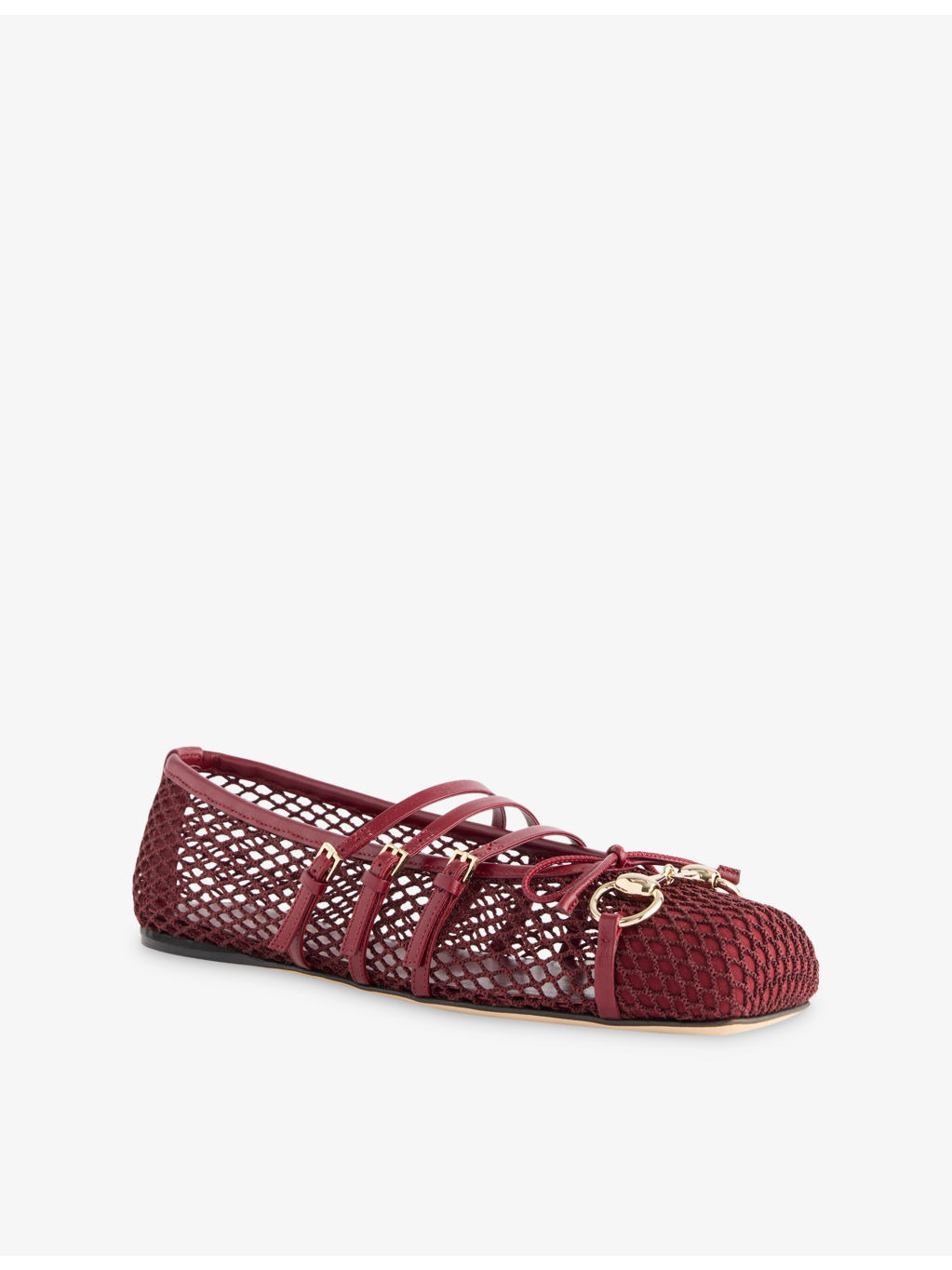 Horsebit Mesh Ballet Flat Shoes - 3