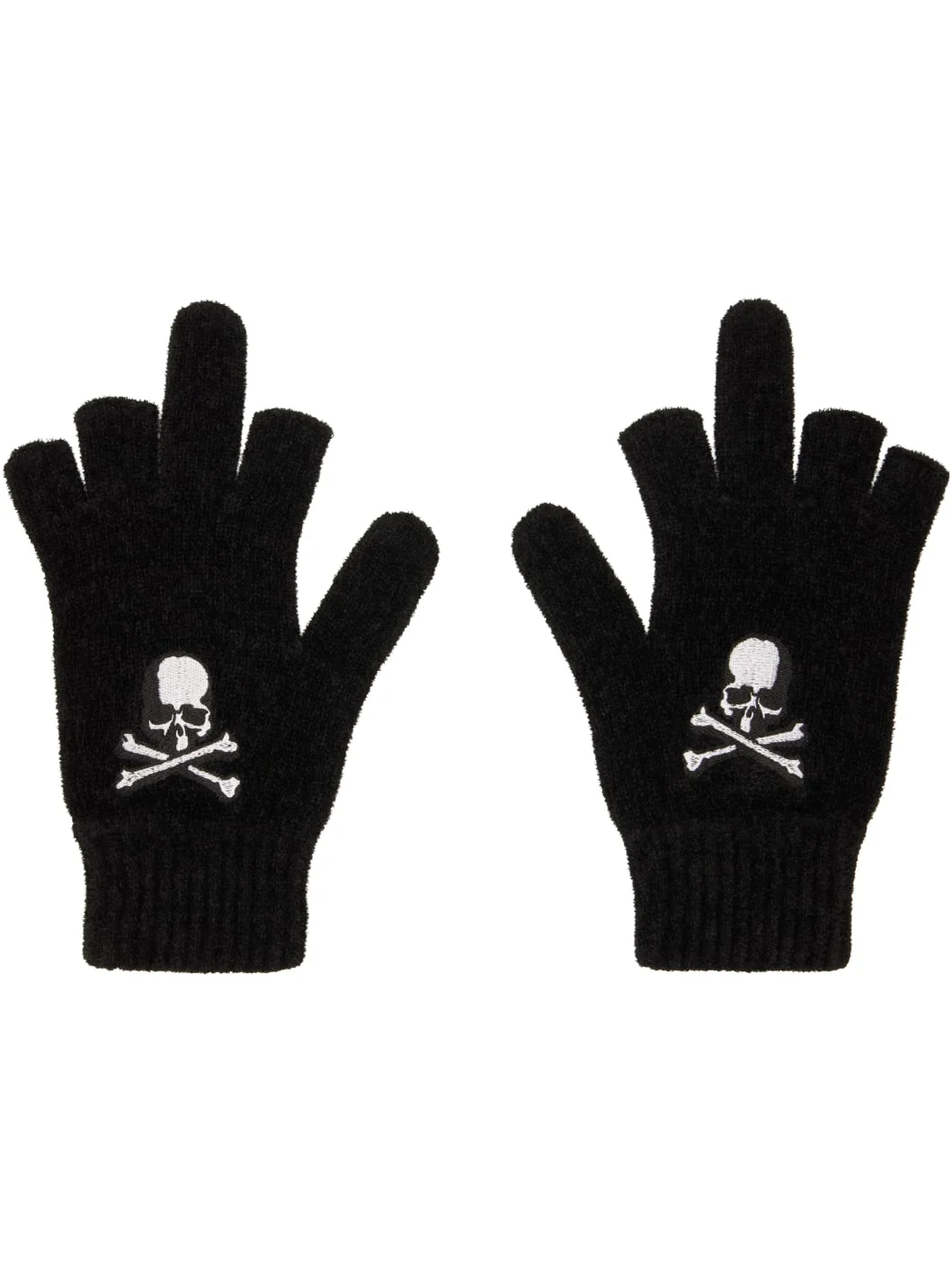 Black Open Fingered Gloves - 1