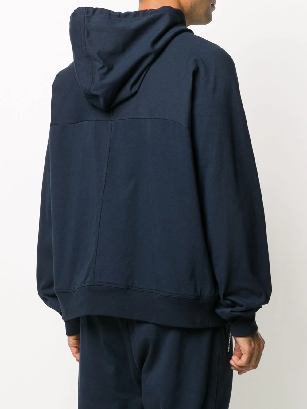 boxy fit long drawstring hoodie - 4