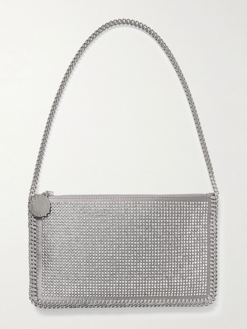 Falabella embellished satin shoulder bag Silver 1