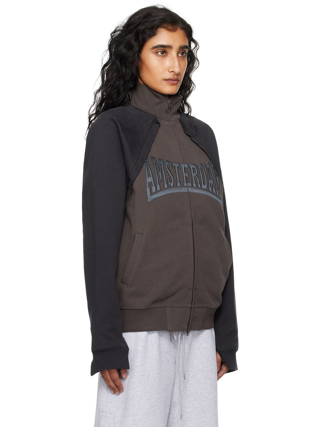 Brown Patched Zip-Up Jacket - 2