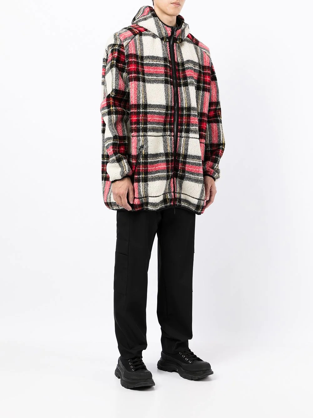 zip-front plaid shirt jacket - 3