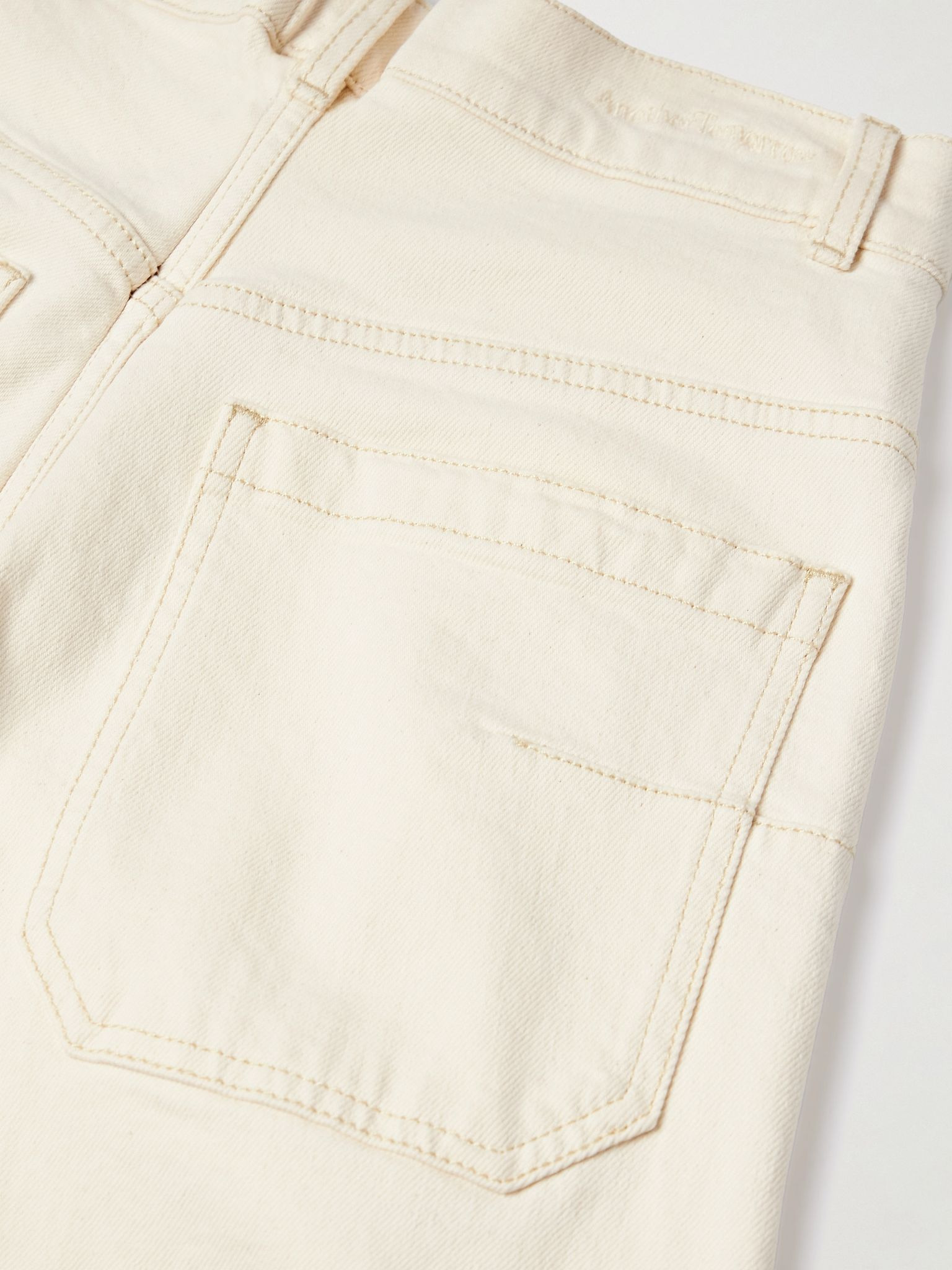 Organic high-rise straight-leg jeans Ecru - 6