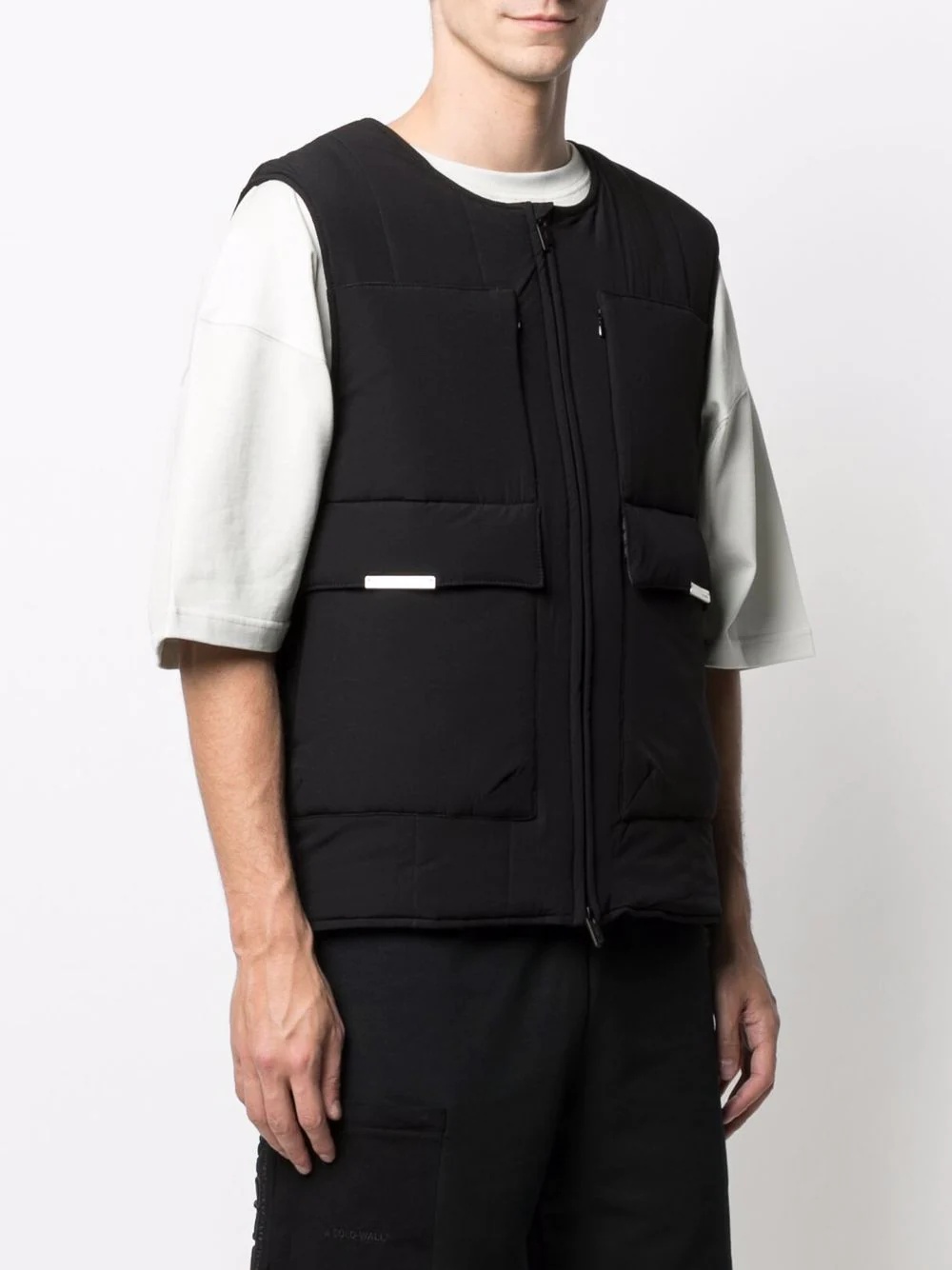 logo-plaque zip-up gilet - 3