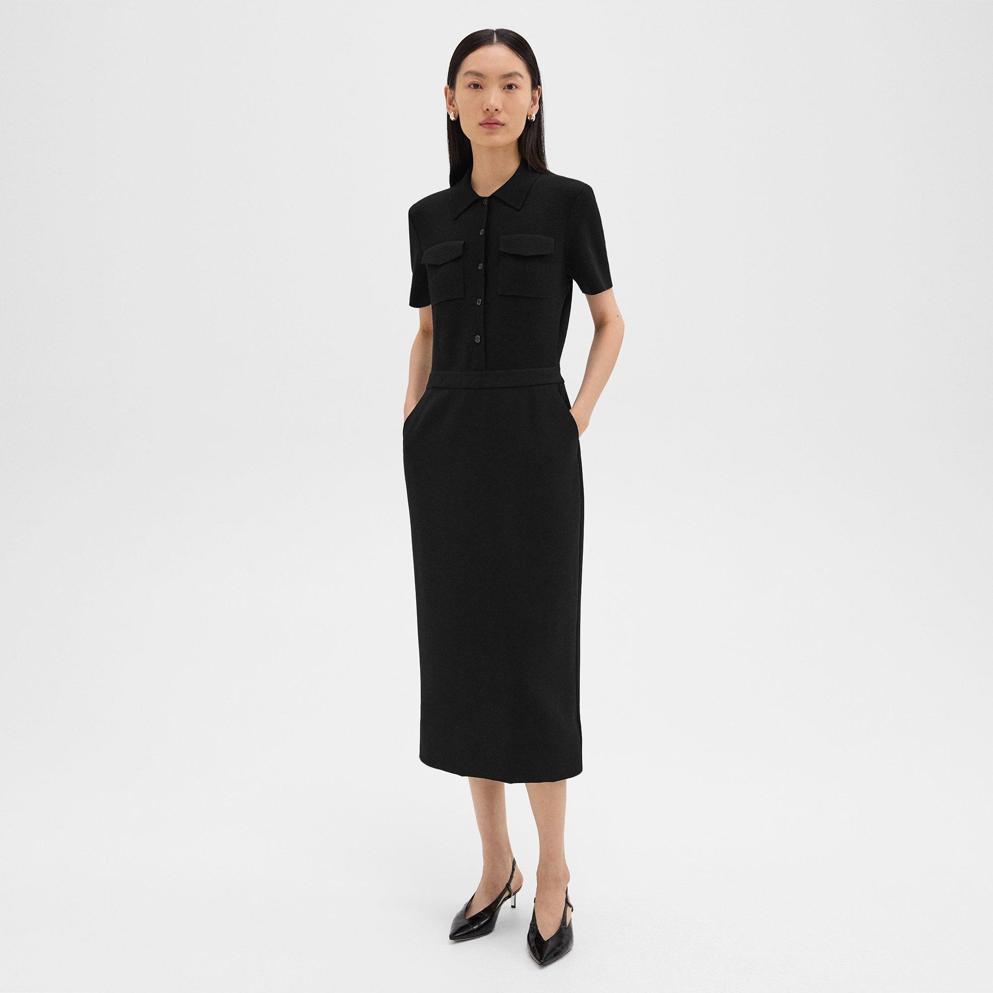 Military Midi Dress in Admiral Crepe - 3