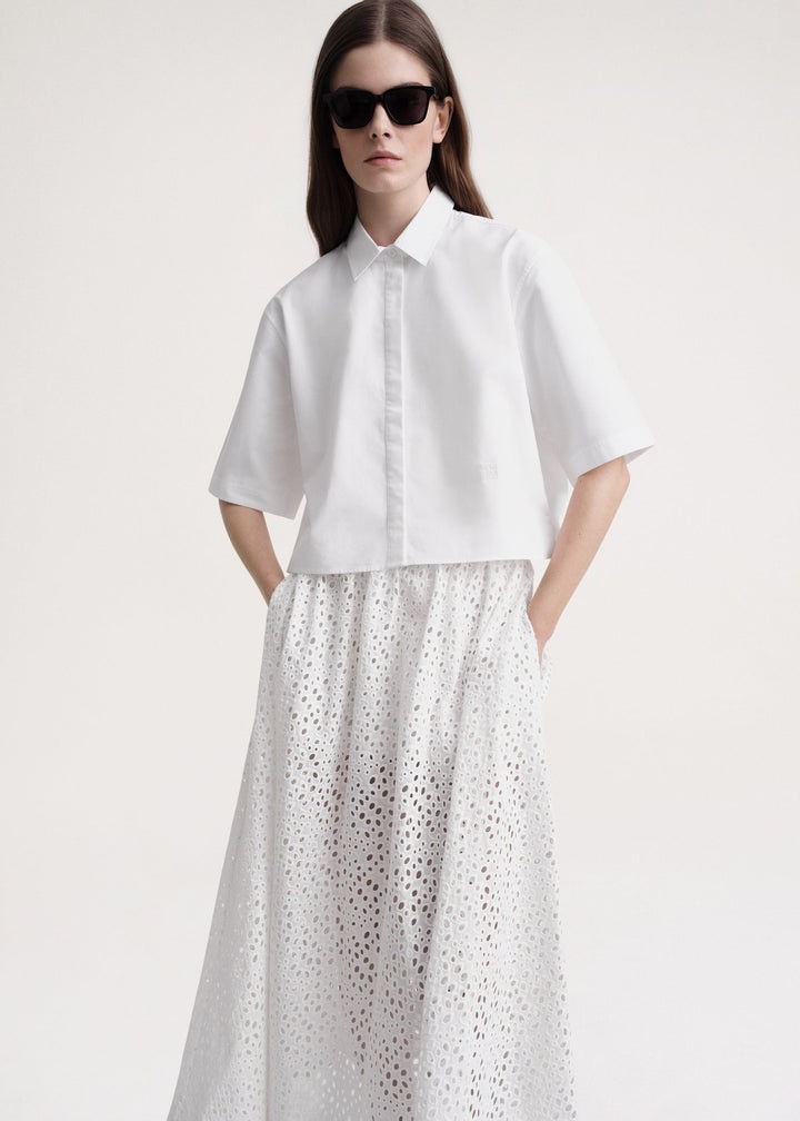 Broderie anglaise skirt white - 5