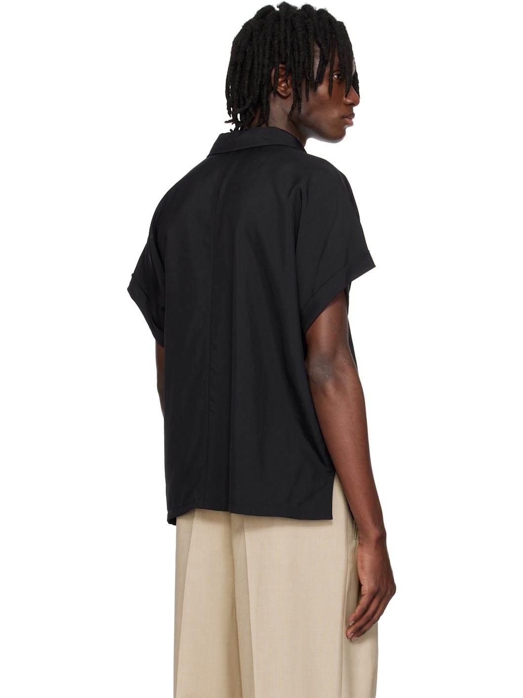 Black Dolman Sleeve Polo - 3