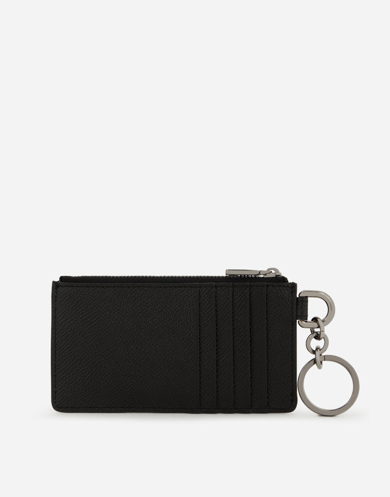 Calfskin card holder with ring and logo tag 3