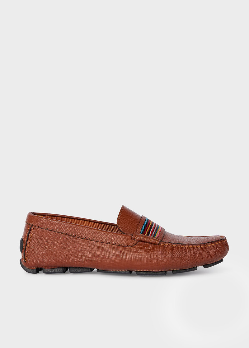 Tan Leather 'Colima' Driving Loafers 1