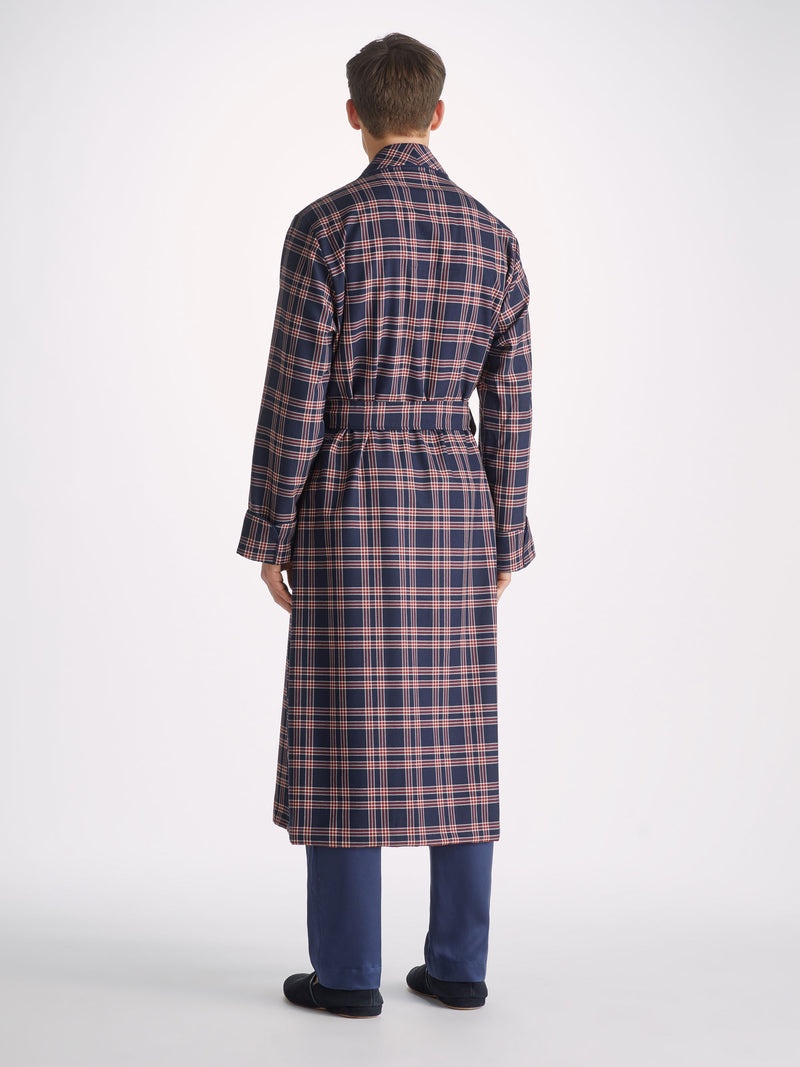 Men's Dressing Gown York 44 Wool Navy - 4