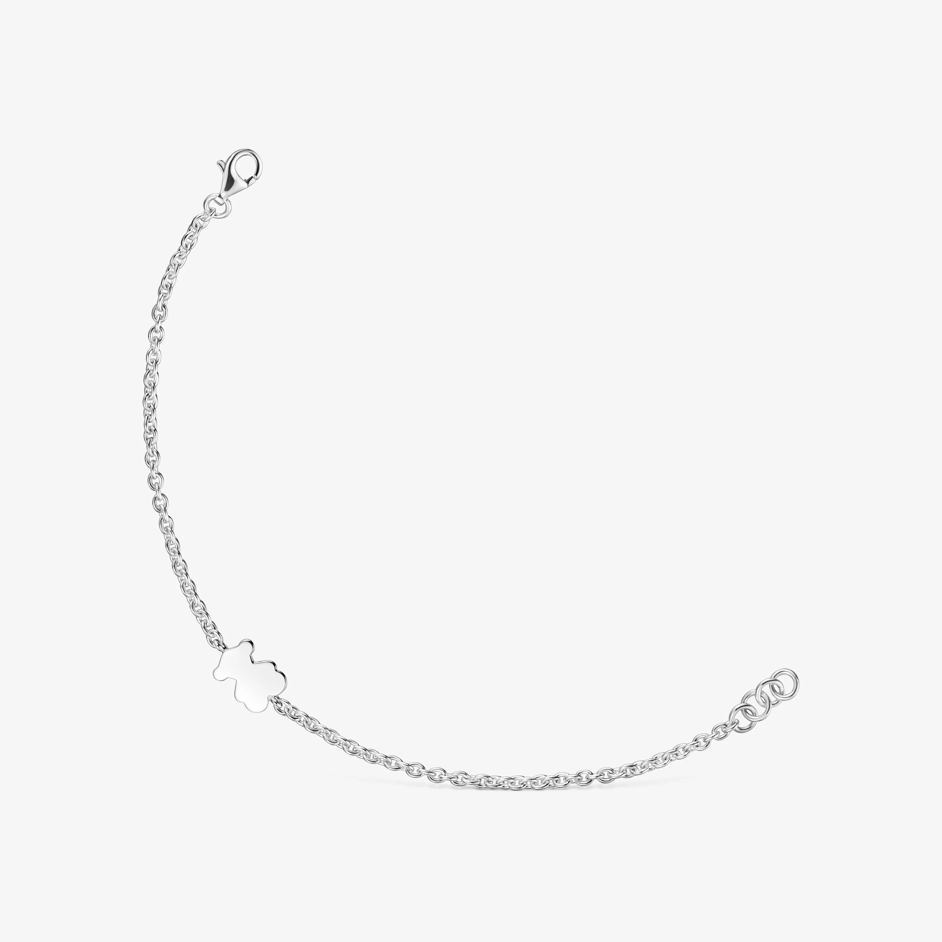 Silver Chain bracelet and silver bear charm Sweet Dolls - 1