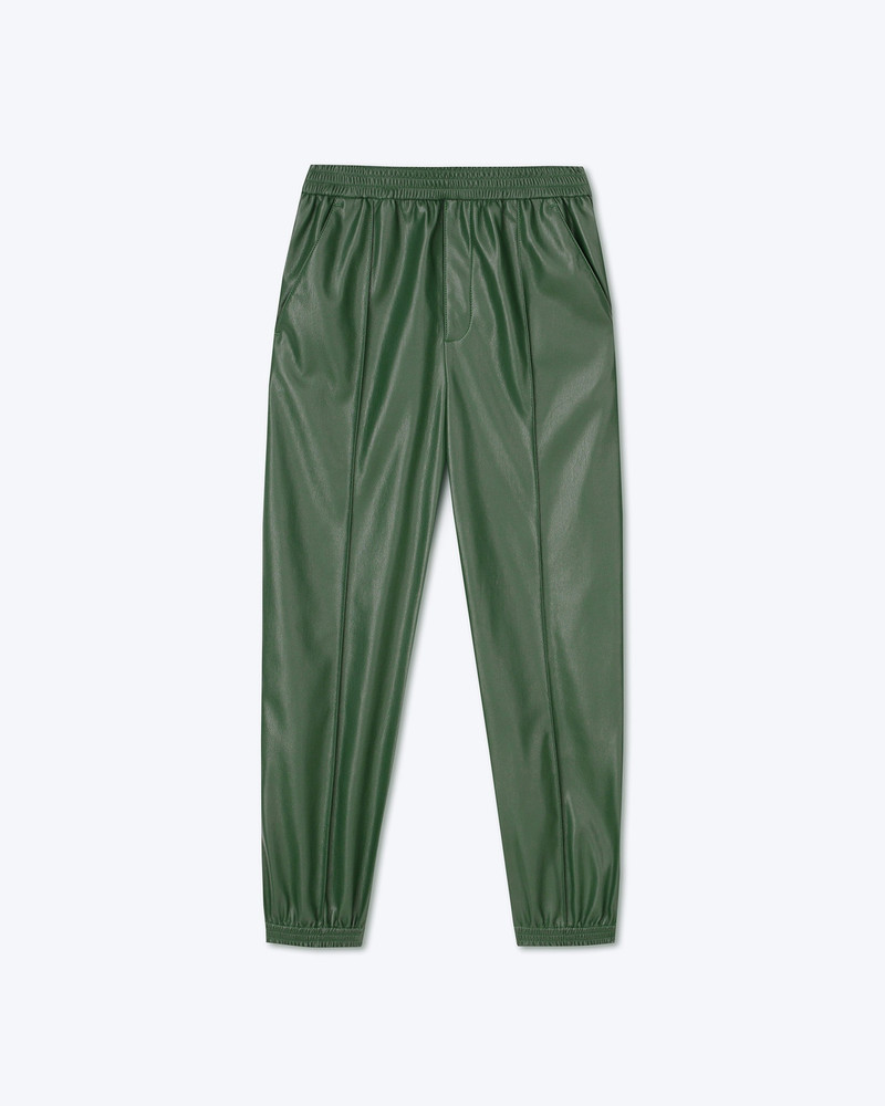 VITOR - OKOBOR™ alt-leather elasticated trousers - Pine green 1