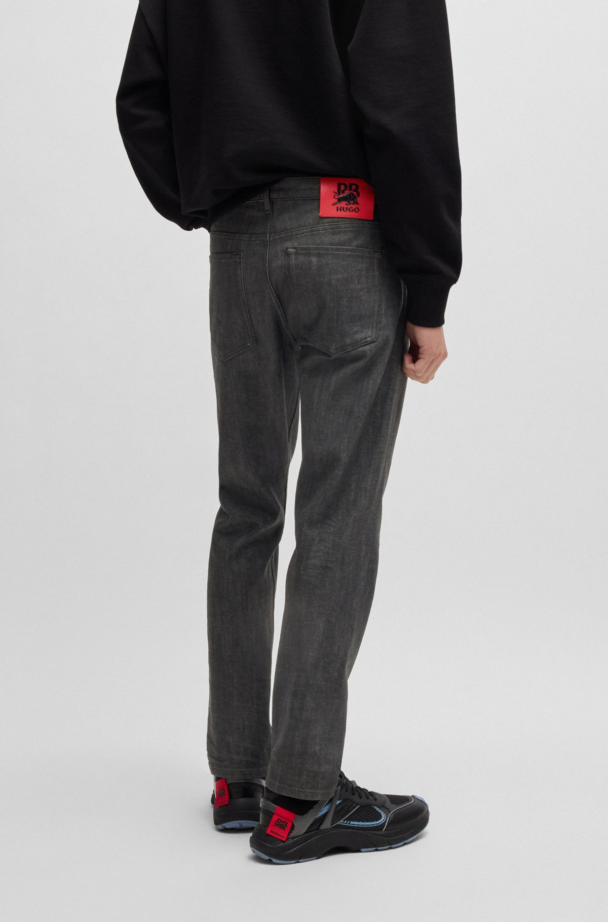 HUGO X RB JEANS IN GRAY STRETCH DENIM - 4