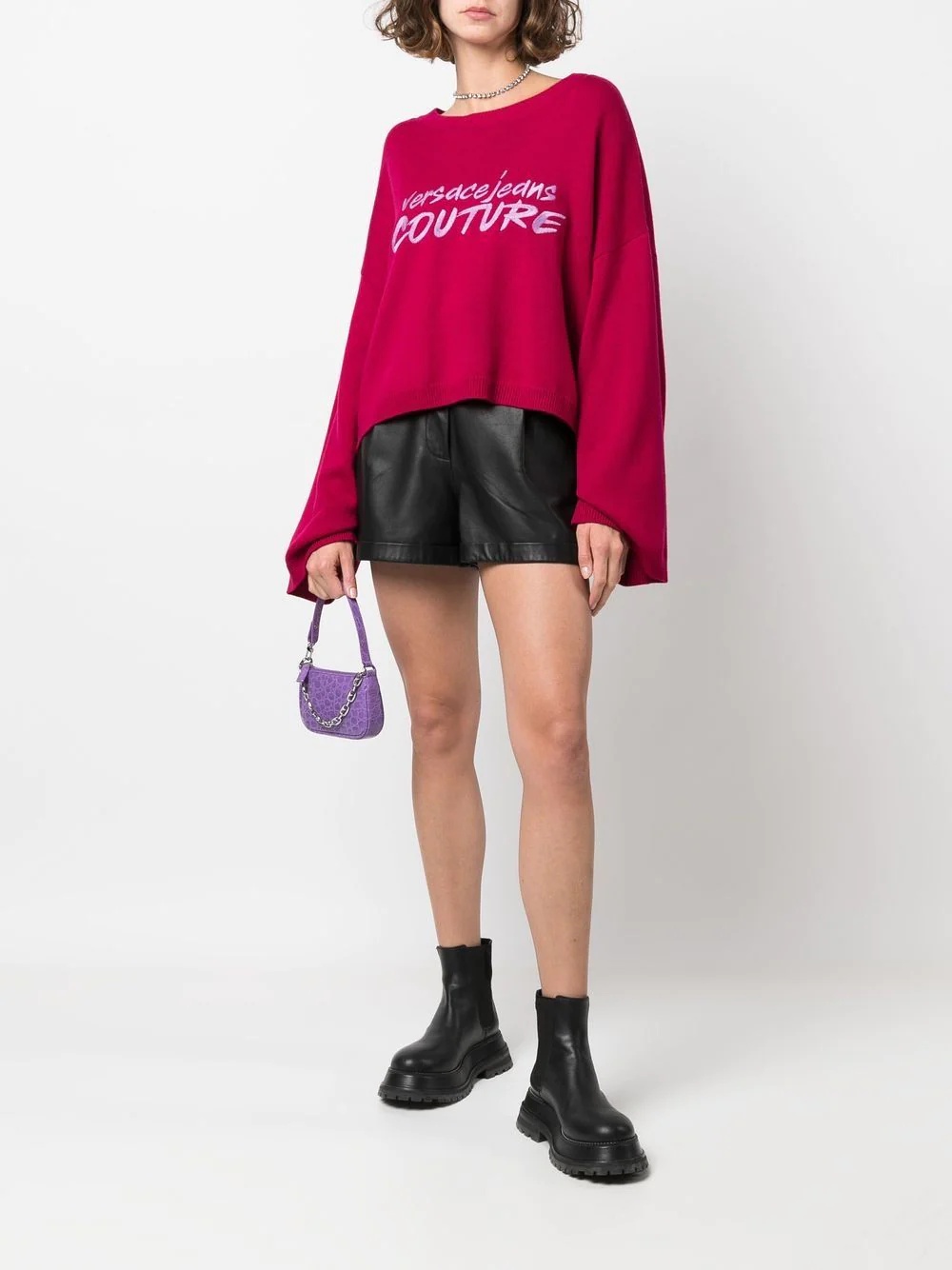 embroidered-logo wide-sleeve jumper - 2