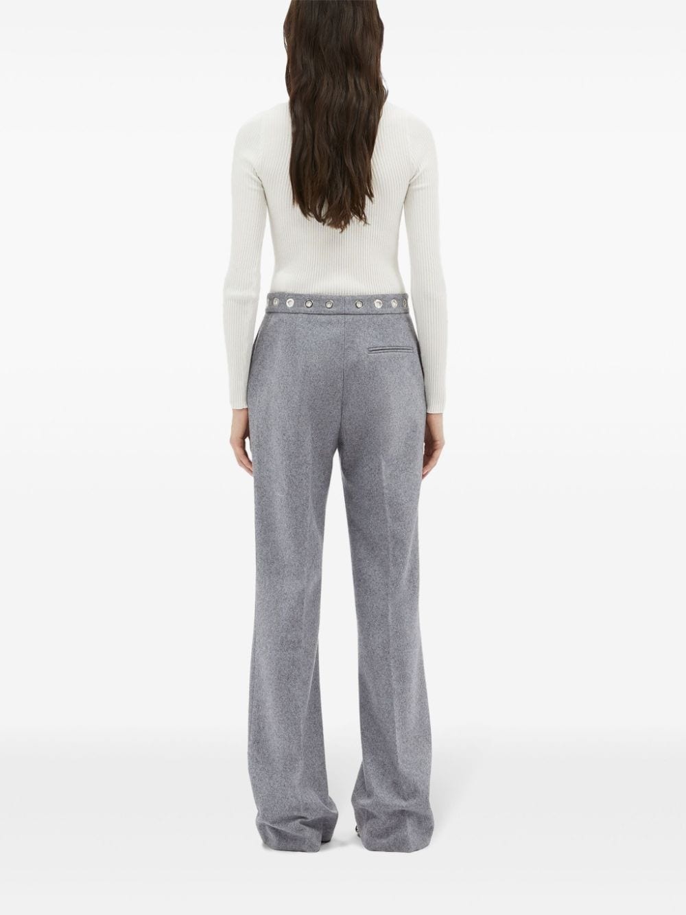 eyelet-detail tailored trousers - 4