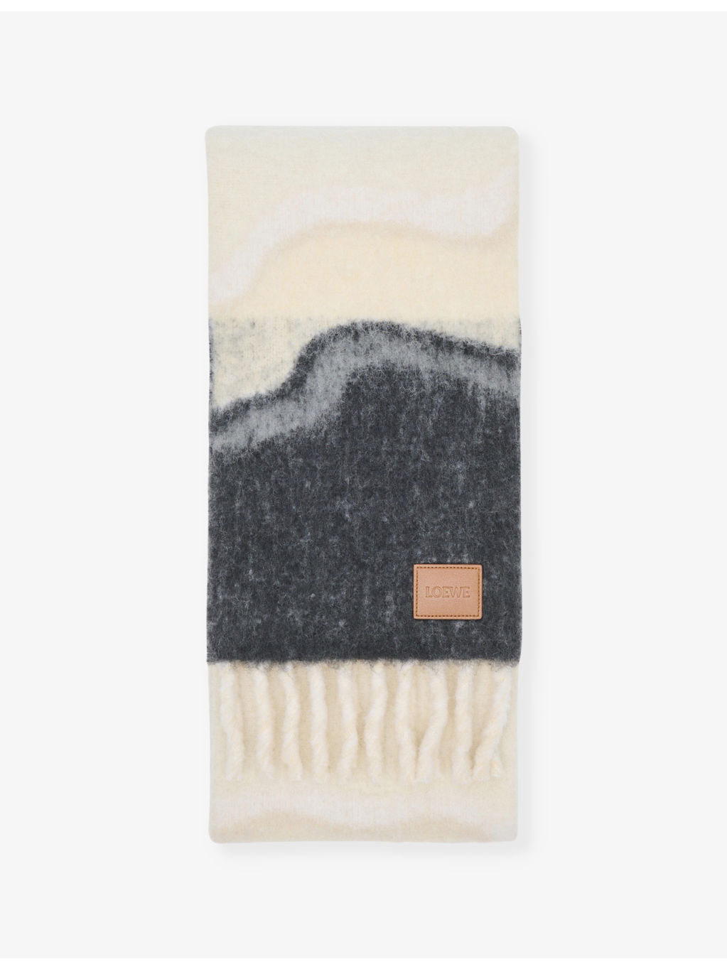 Jacquard-pattern alpaca and wool-blend scarf - 3