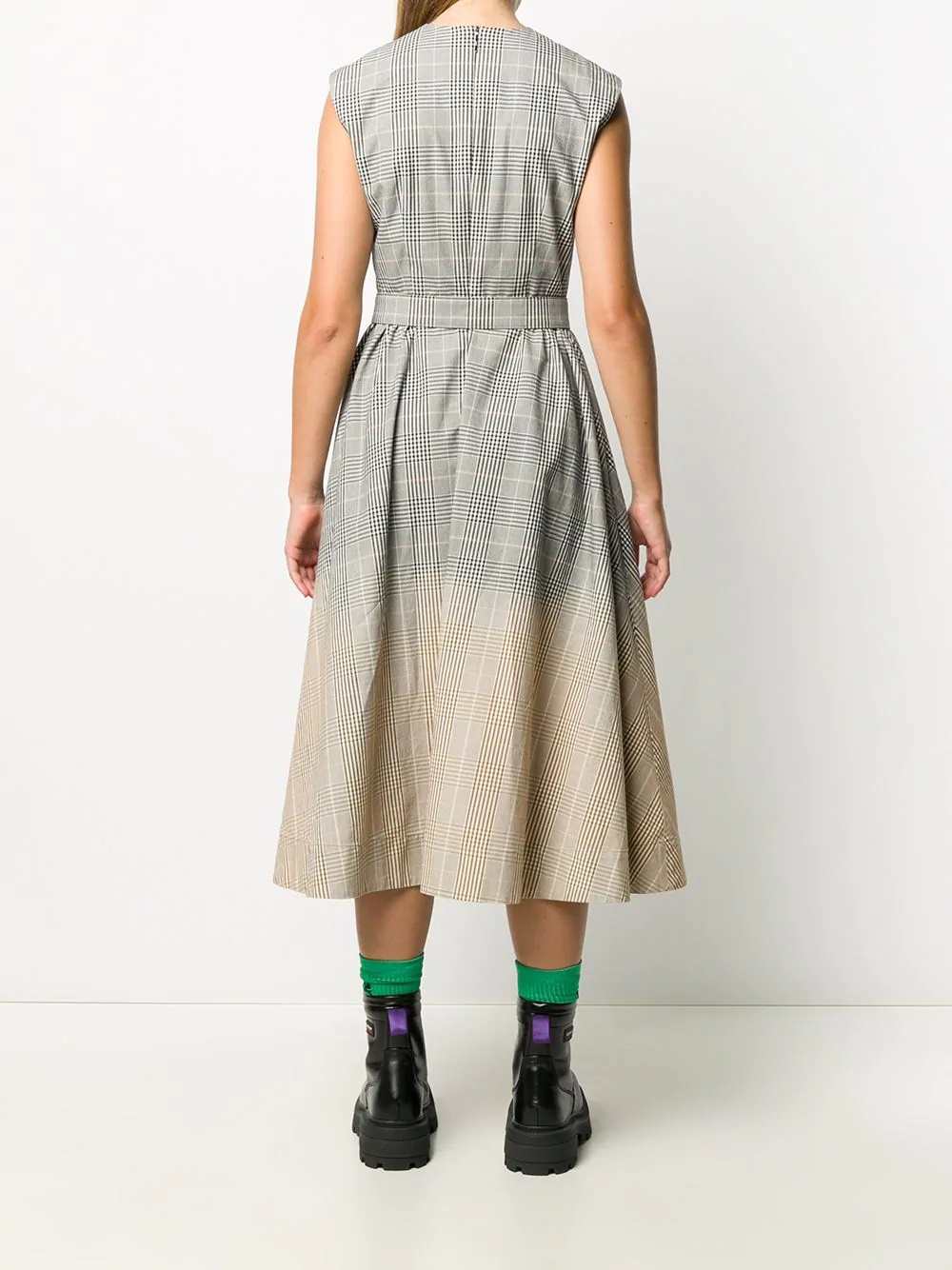 gradient check midi dress - 4