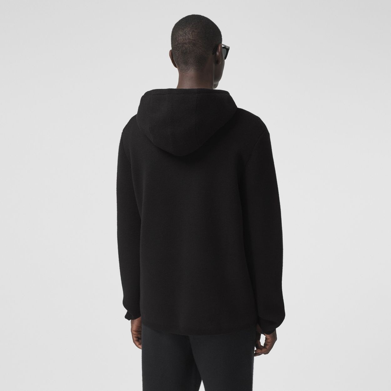 Contrast Pocket Wool Hooded Top - 4