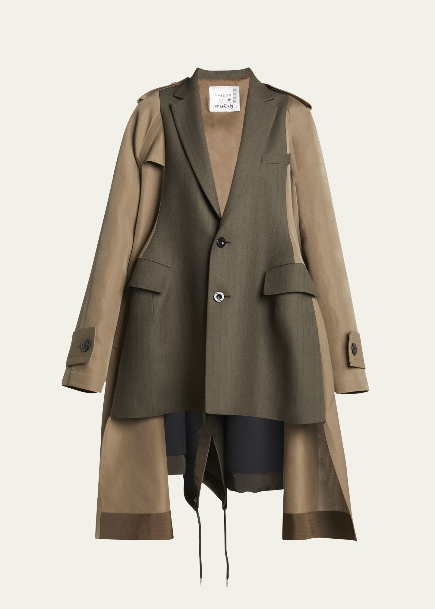 Layered Blazer High-Low Trench Jacket - 1