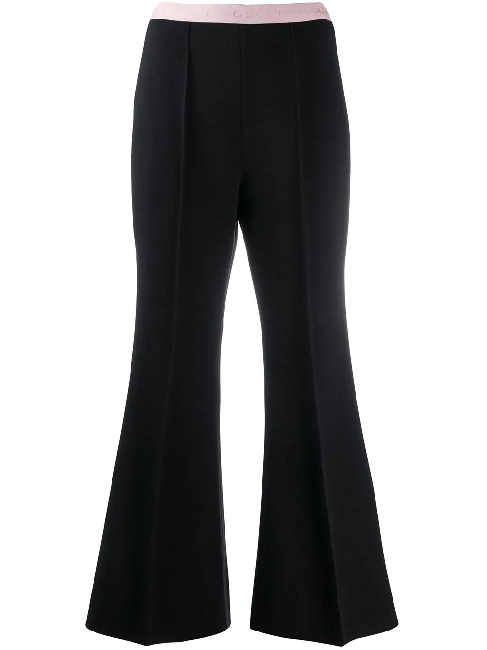 flared cropped trousers - 1