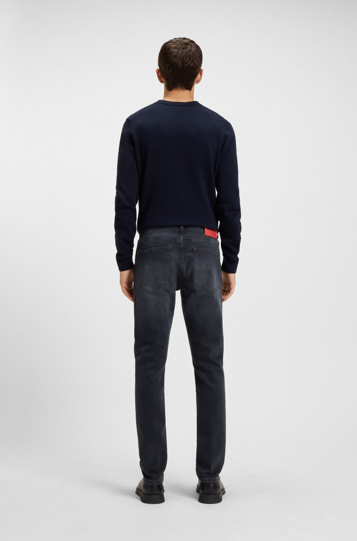 EXTRA-SLIM-FIT JEANS IN DARK-BLUE STRETCH DENIM - 4