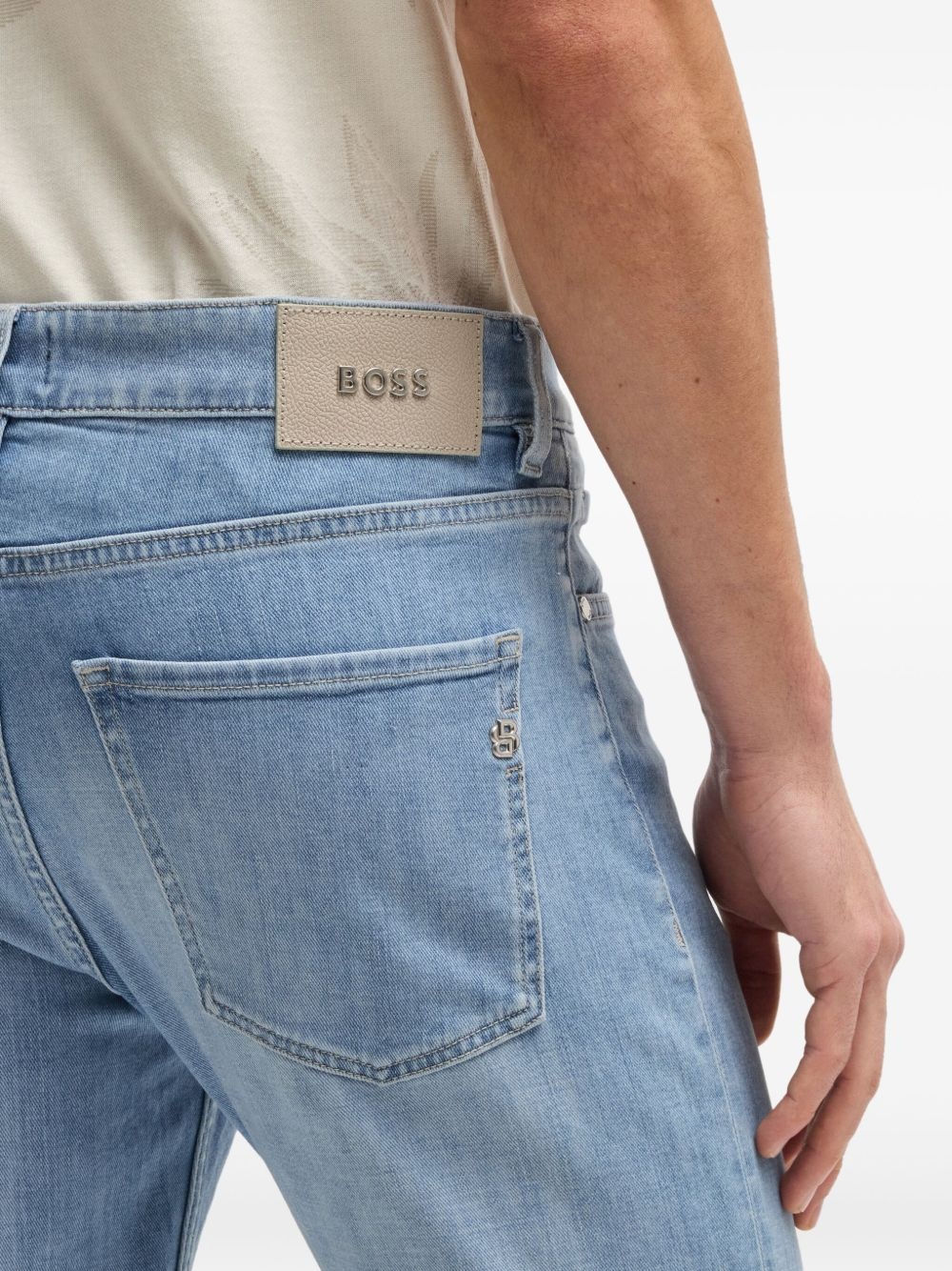 logo patch straight-leg jeans - 5
