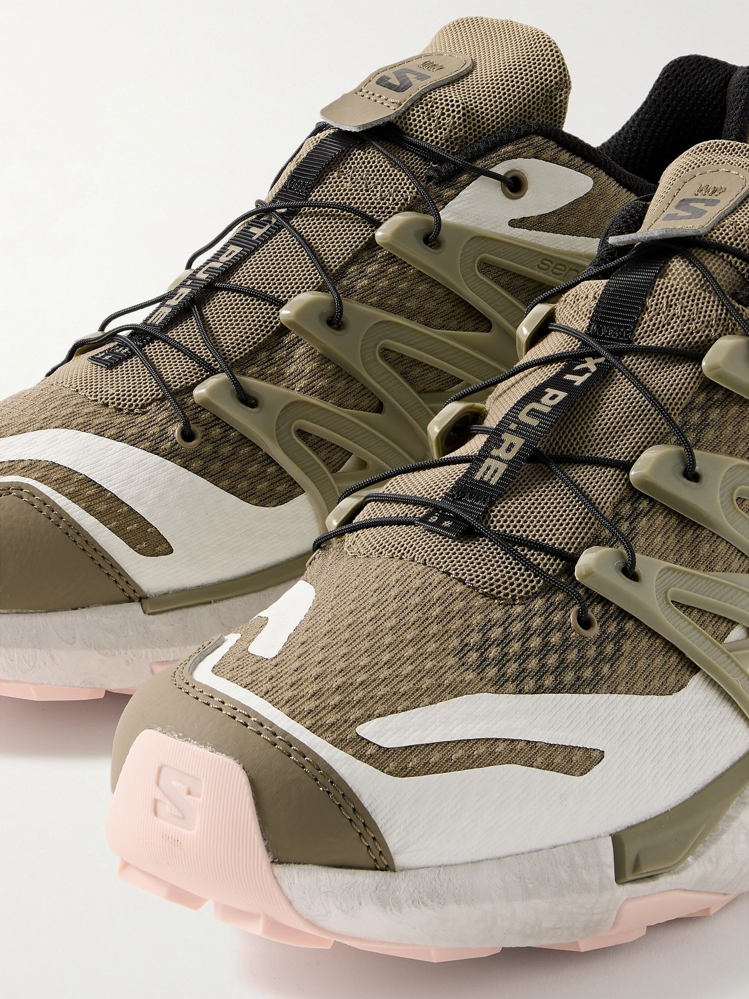 XT PU.RE ADVANCED Rubber-Trimmed Mesh Sneakers Green - 5