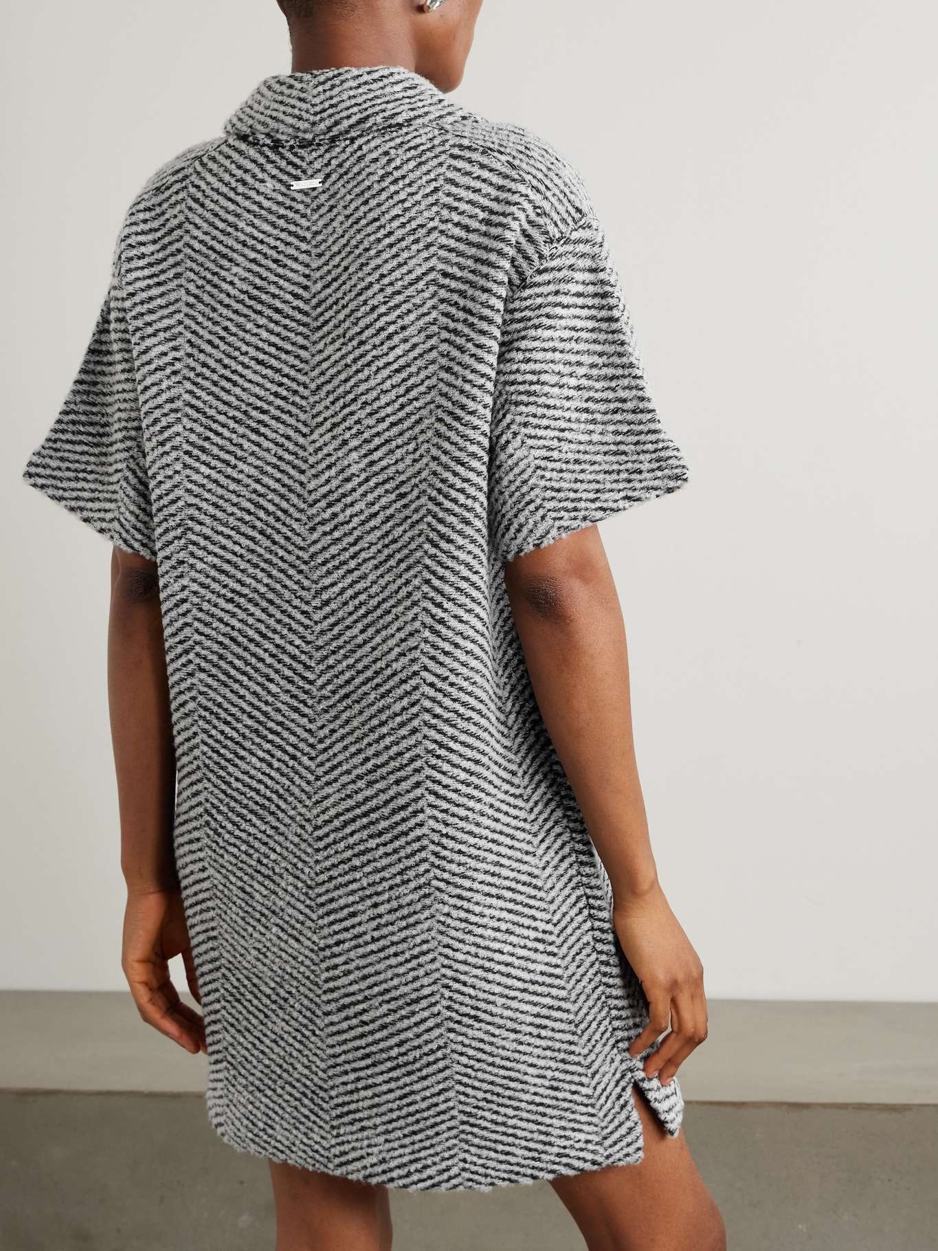 JW Anderson Striped wool-blend jacquard mini dress