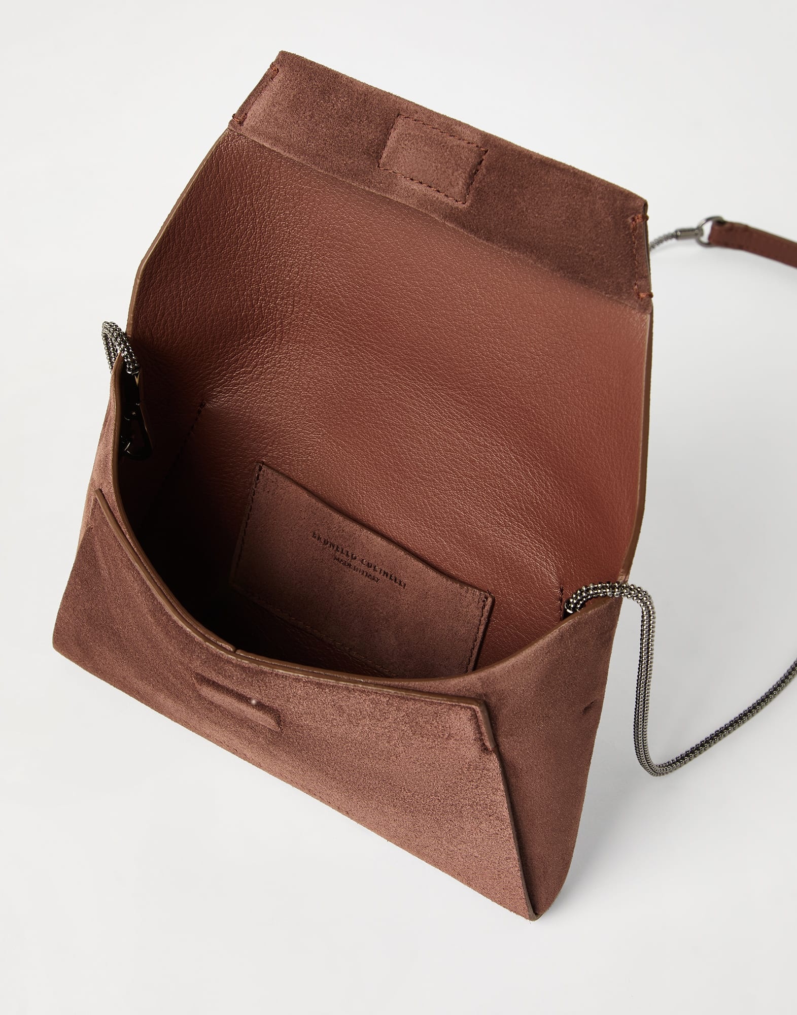 BC Duo pochette in suede with precious chain - 5