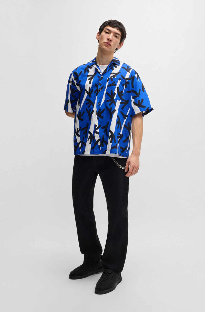 HUGO RELAXED-FIT SHIRT IN PRINTED COTTON POPLIN outlook