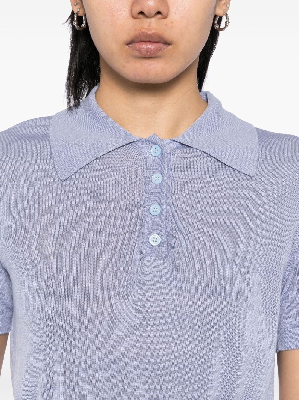 knitted polo top - 5